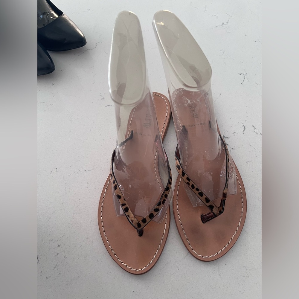 J.Crew leopard calf hair leather flats size 7